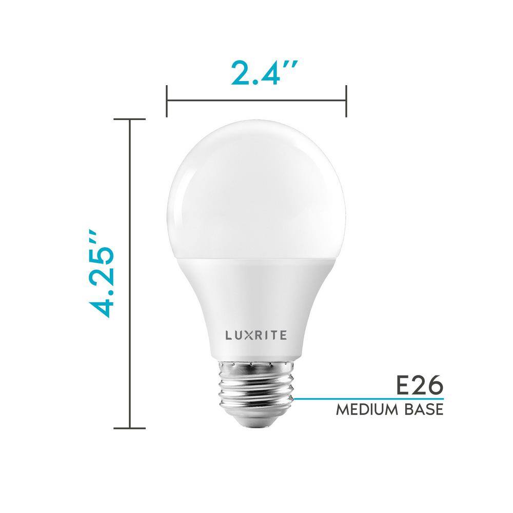 LUXRITE 75-Watt Equivalent A19 Dimmable LED Light Bulb ENERGY STAR 4000K Cool White (6-Pack) LR21432-6PK