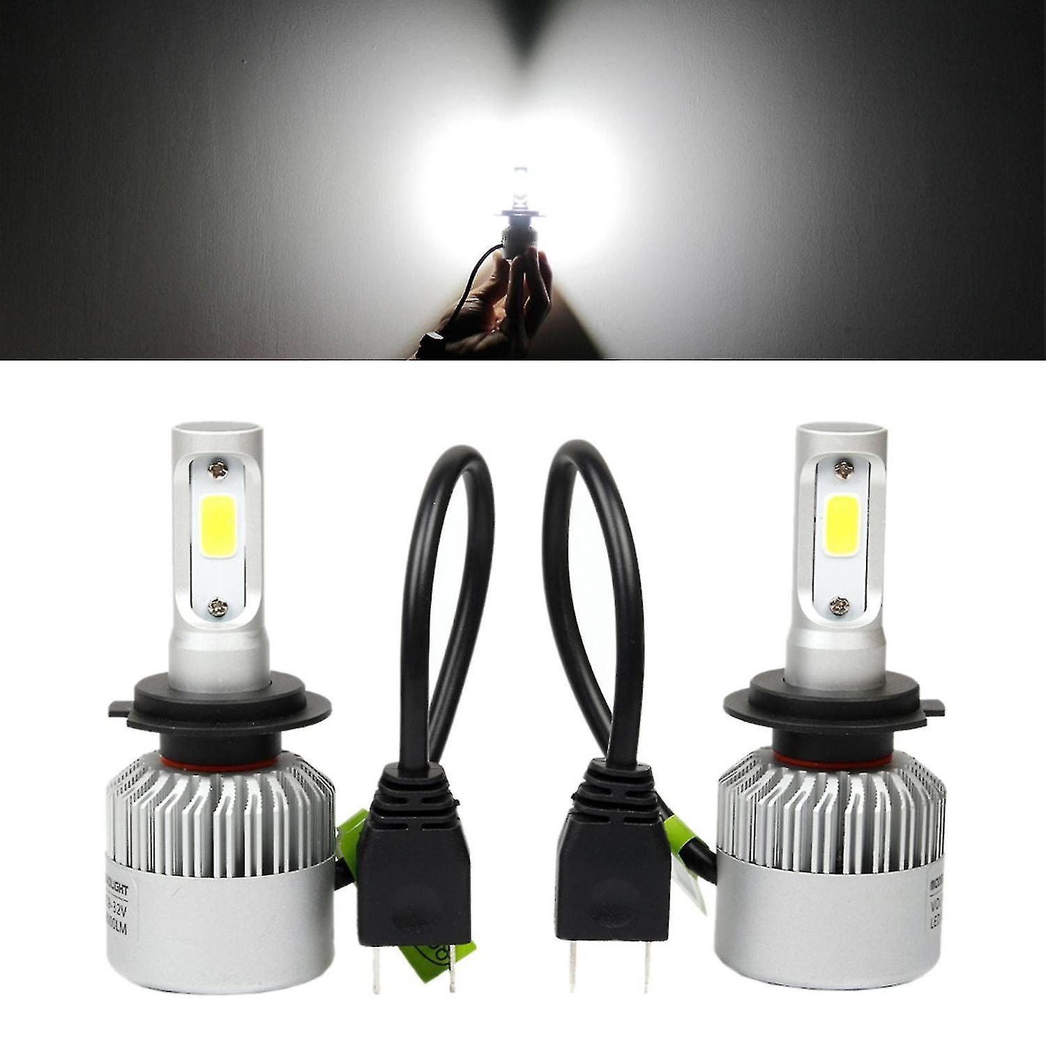 9~30v H7 Cob Led Headlight Conversion 80w 8000lm 6500k Car Waterproof White Light Bulbs Aviation Alu