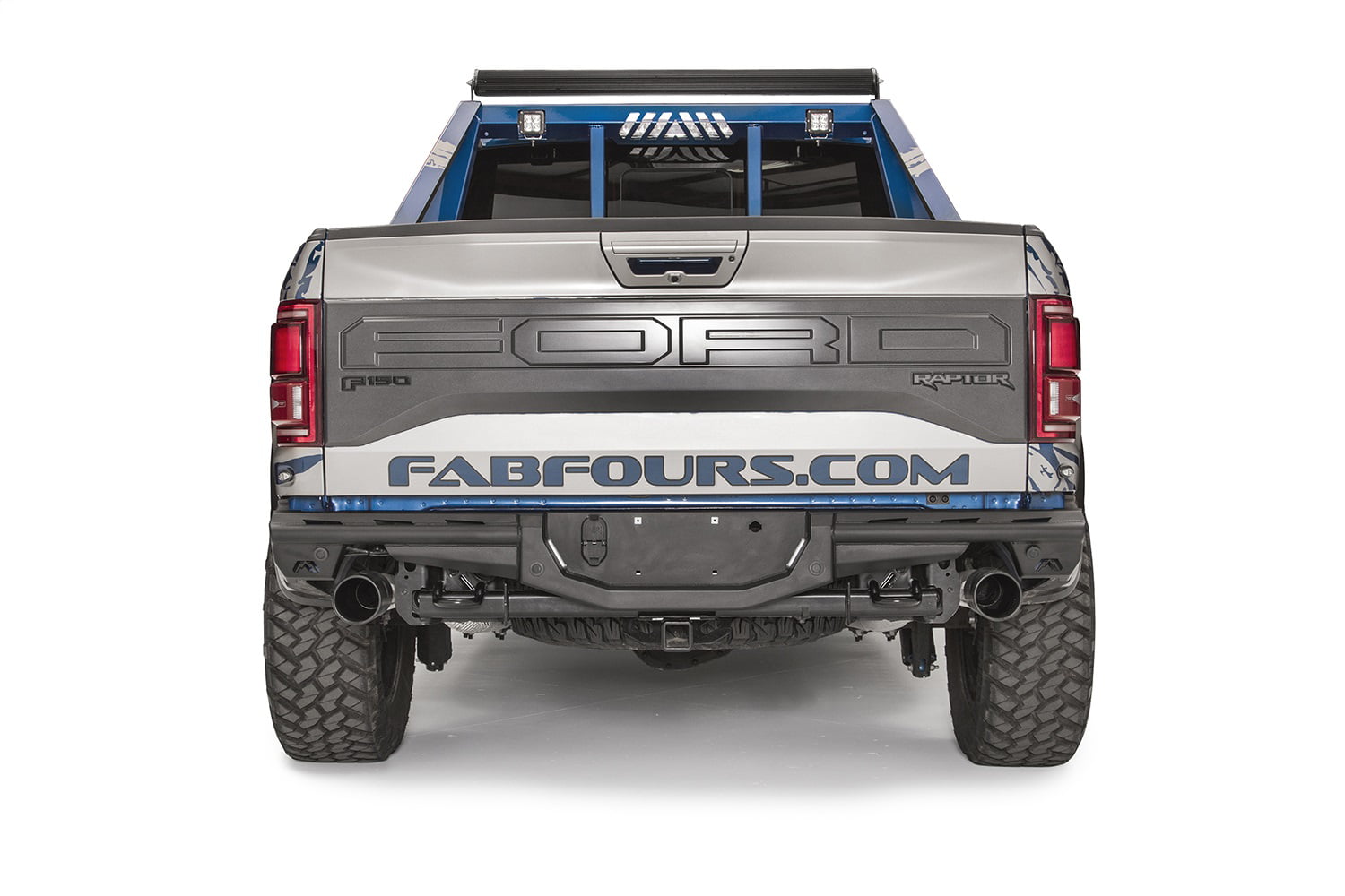 Fab Fours FF17-E4371-1 Aero Rear Bumper; 2 Stage Black Powder Coated;