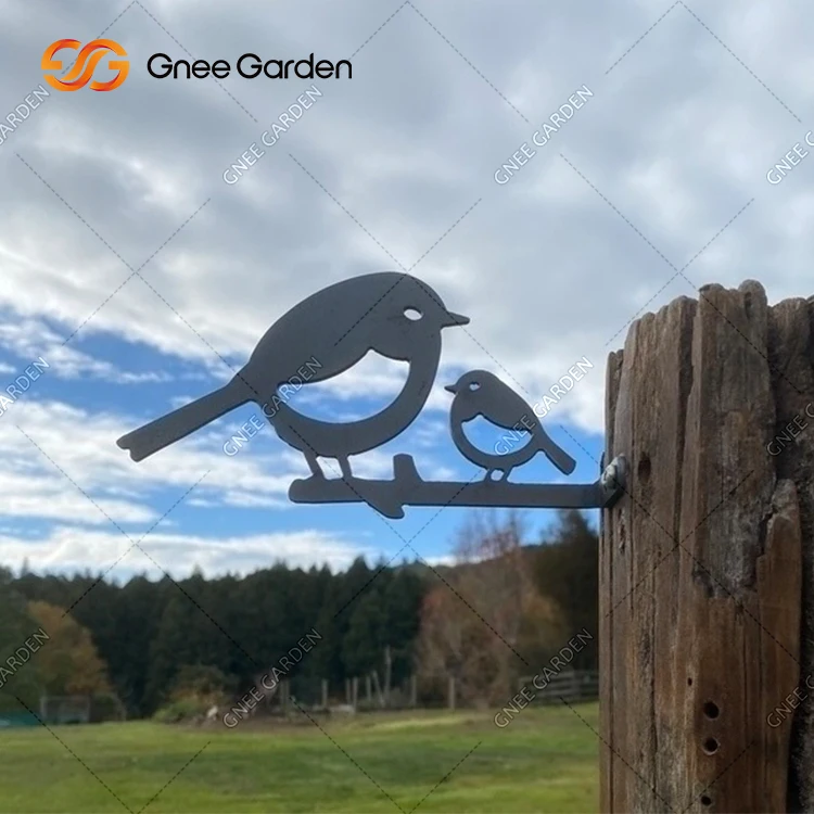 Metal garden bird decoration custom metal art garden corten steel decor