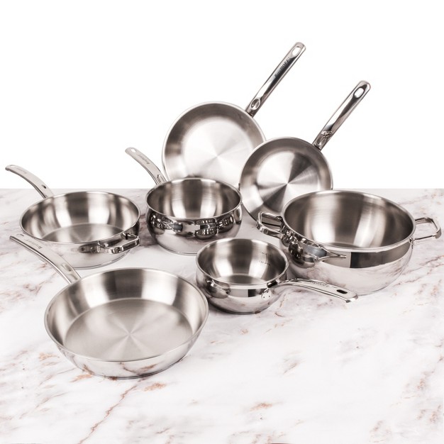 Berghoff 12pc 18 10 Stainless Steel Cookware Set With Glass Lid Belly Shape