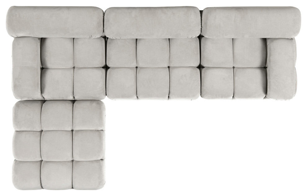 Marcel 109.5 quotModular Modern 4 Piece Reversible Sectional Sofa   Transitional   Sectional Sofas   by Jennifer Taylor Home  Houzz