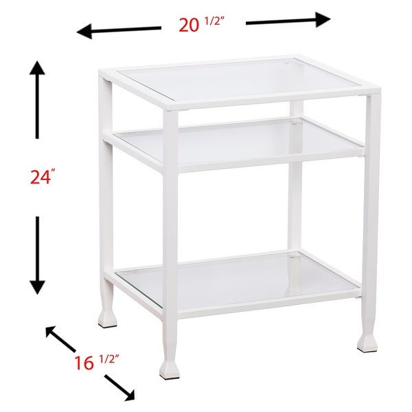 SEI Furniture Price Metal Side Table with Glass Shelf