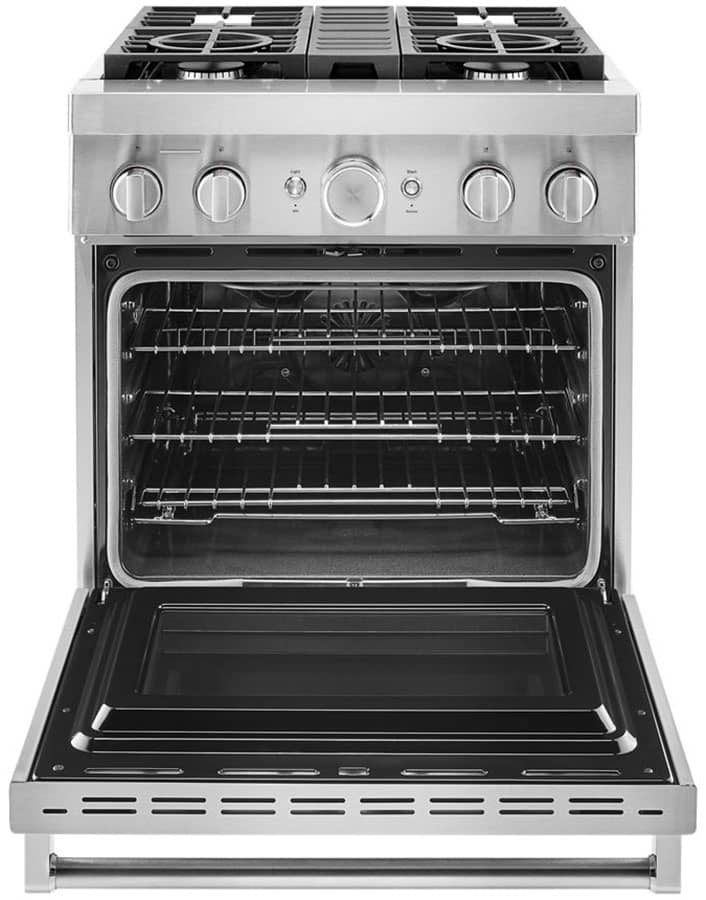 KitchenAid 30and#8221; Stainless Steel Smart Commercial-Style Dual Fuel Range With 4 Burners