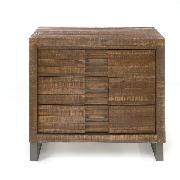 Andria Nightstand with 3 Spacious Storage DrawersSide Metal GlideTransitional Style
