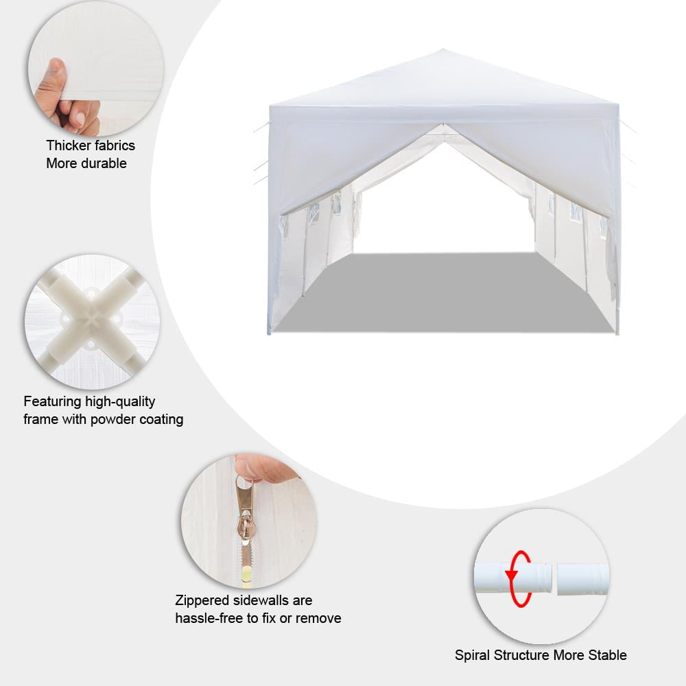 Ktaxon 10'x30' Party Wedding Outdoor Patio Tent Event Canopy With 8 Side Walls White