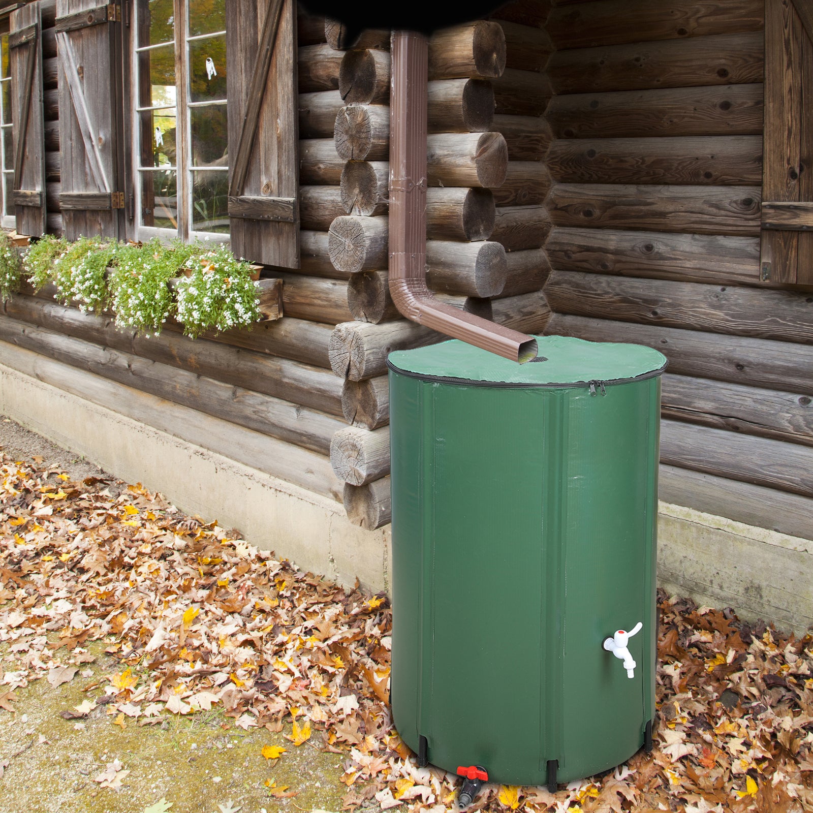 Zimtown Rain Barrel Farms Water Storage Saver Green 66 Gallon