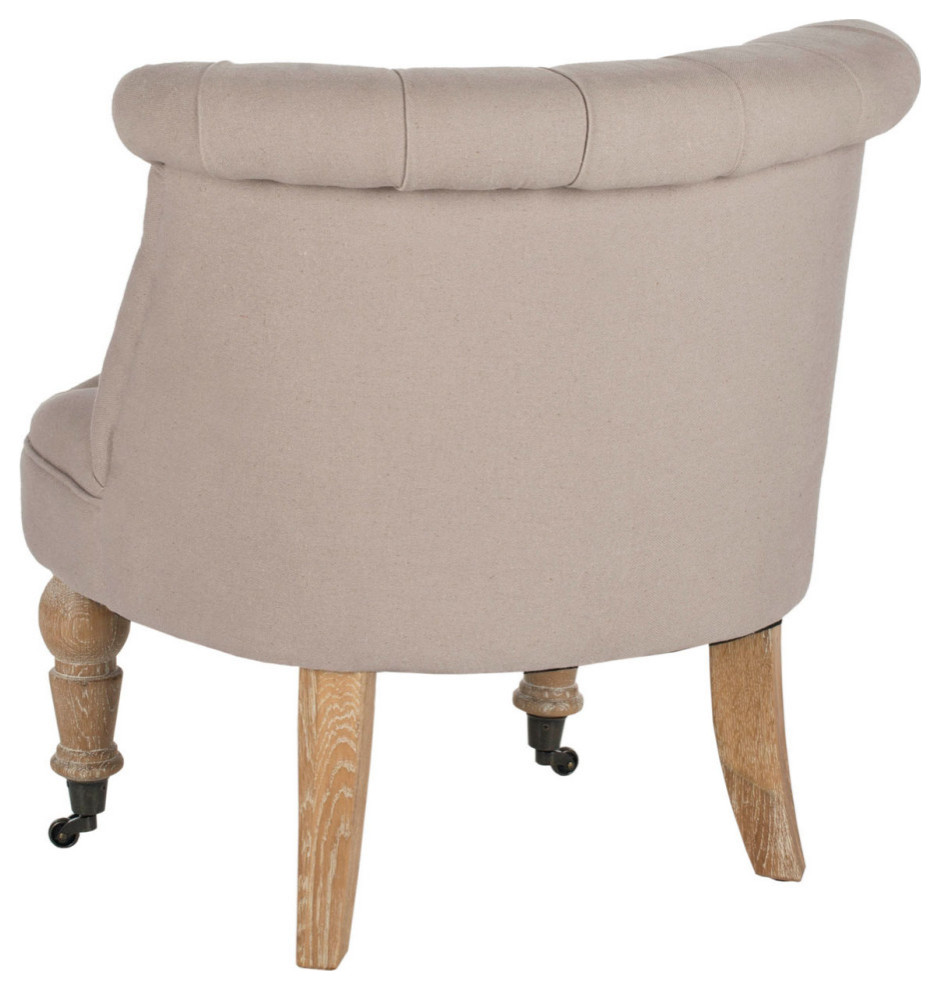 Roland Tufted Chair Taupe   French Country   Armchairs And Accent Chairs   by V.S.D Furniture  Houzz