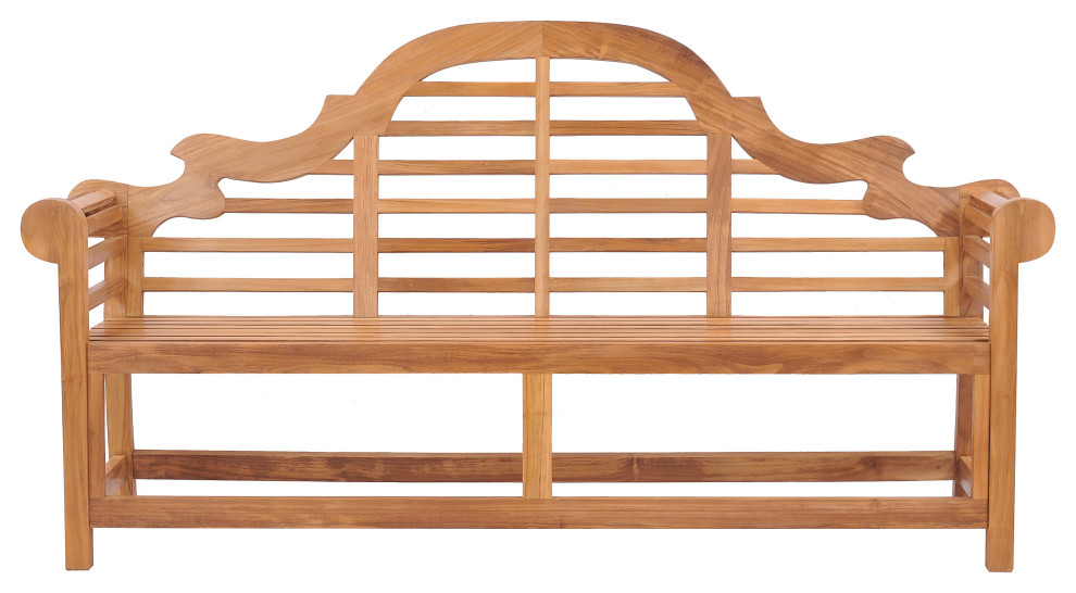 Teak Wood Lutyens Outdoor Triple Bench   Traditional   Outdoor Benches   by Chic Teak  Houzz