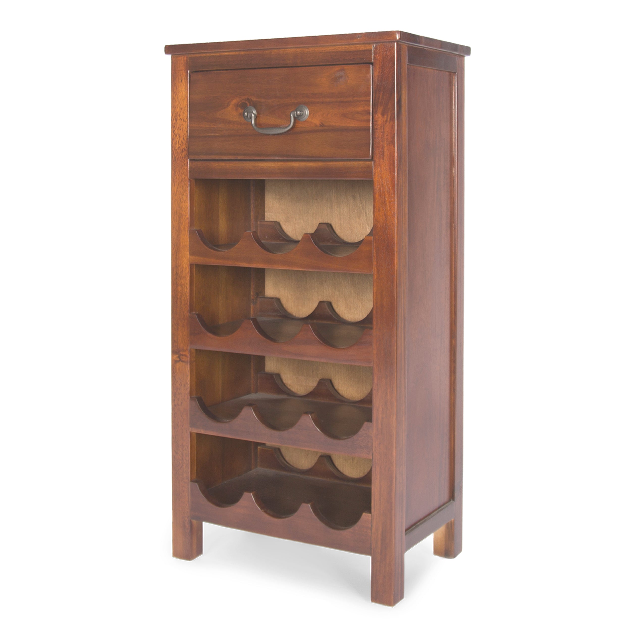 Shelby Wine Rack & Drawer Wood Cabinet