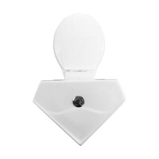 RENOVATORS SUPPLY MANUFACTURING Troyt Corner 2-Piece 0.8 GPF1.6 GPF WaterSense Dual Flush Round Toilet in White with Slow Close Seat 17668