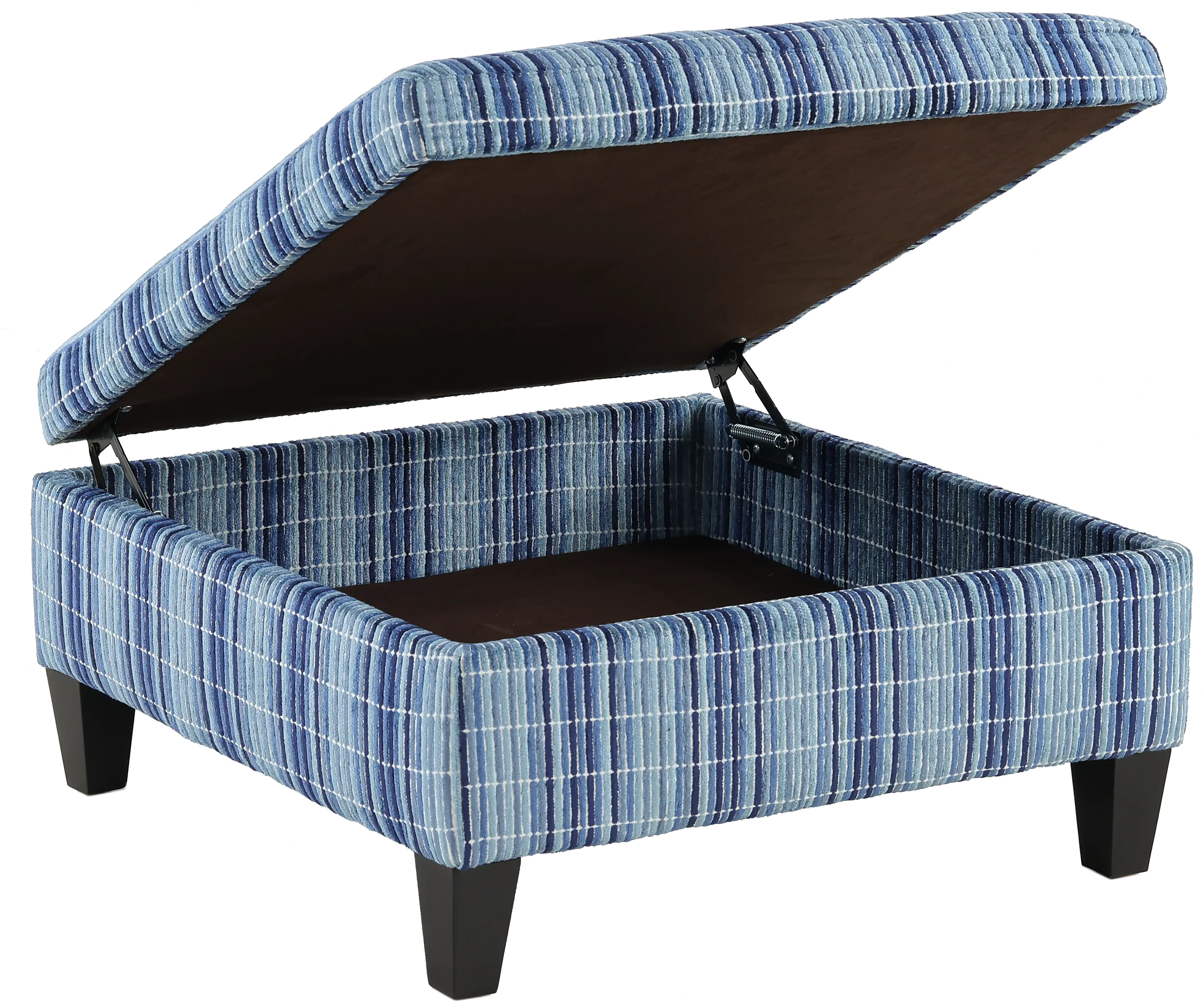 Orion Blue Storage Cocktail Ottoman