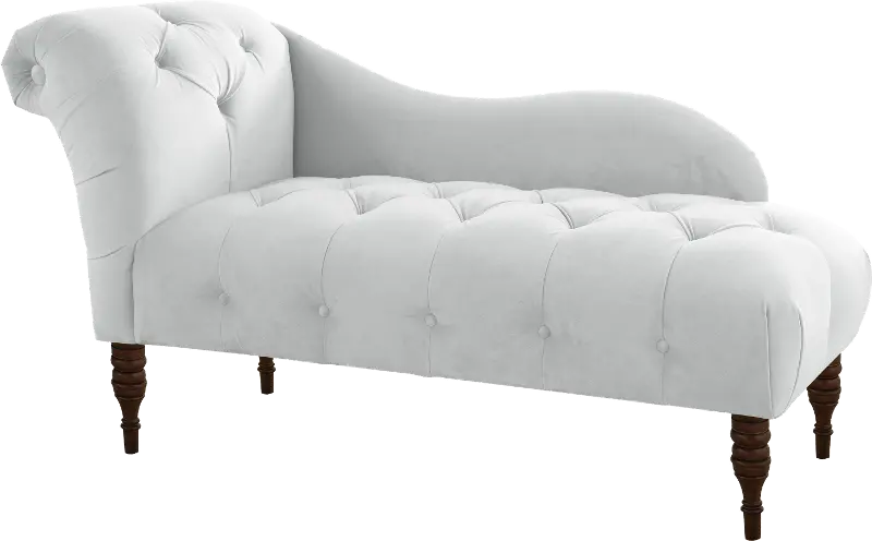 Carmen Velvet White Single Arm Chaise - Skyline Furniture