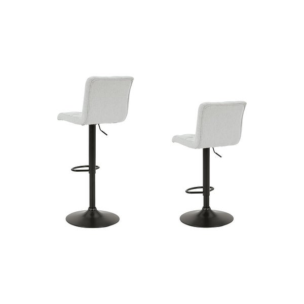 Gaddison Light Beige/Black Tall Upholstered Swivel Barstool， Set of 2 - 17