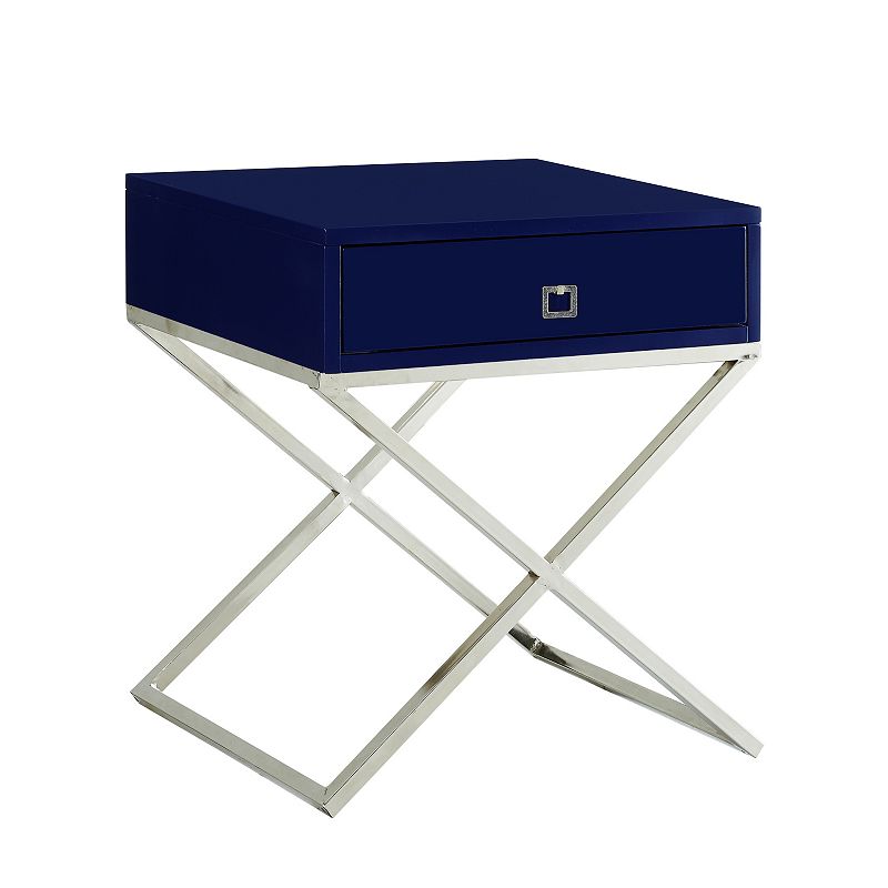 Cassie Side Table Square Lacquer-Finish Chrome