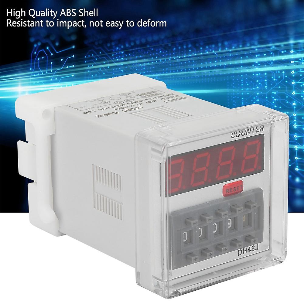 Dh48j 220vac Digital Counter Relay Led Display 1-999900 8-pin