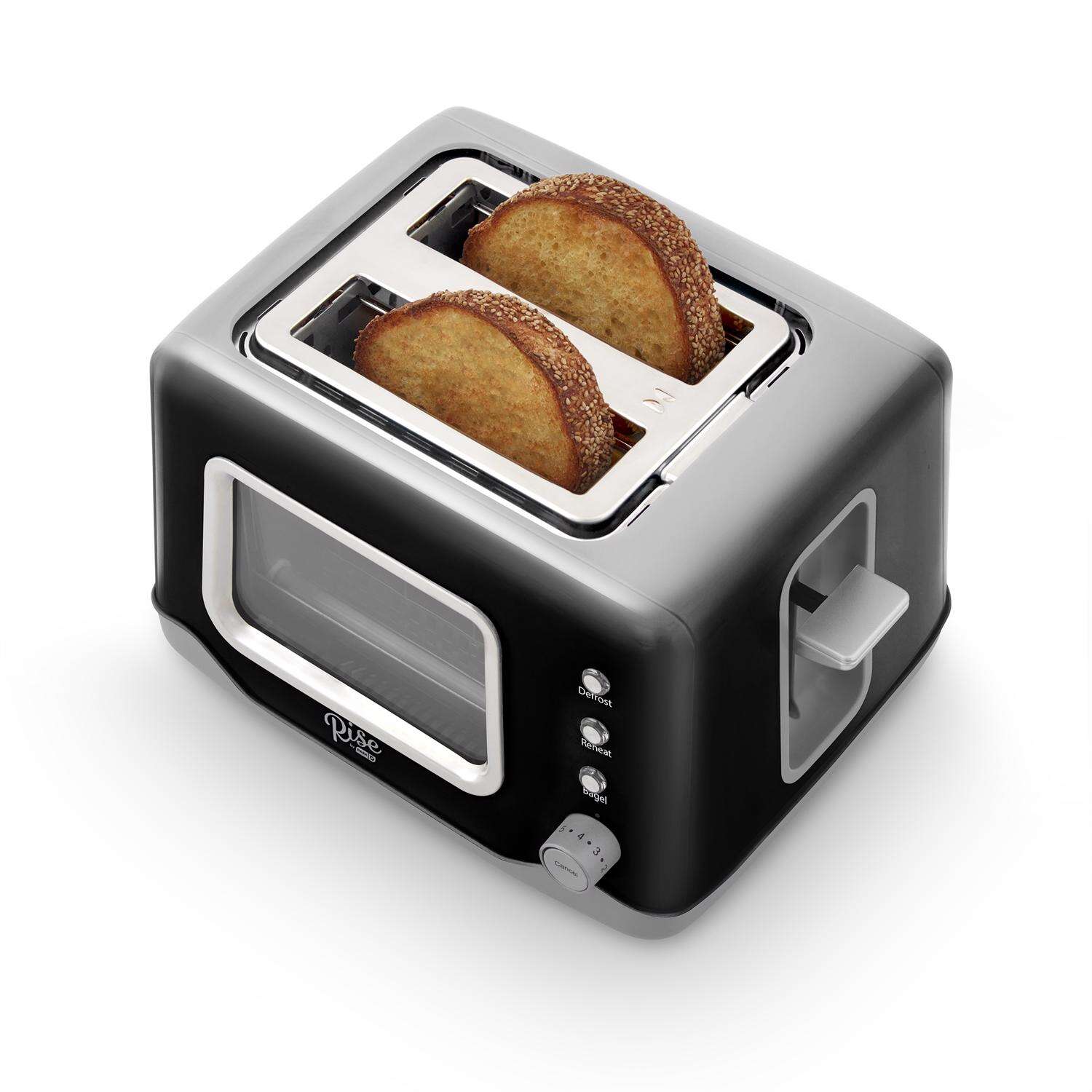 Rise by Dash Metal Black 2 slot Toaster 7.9 in. H X 12.2 in. W X 9.5 in. D