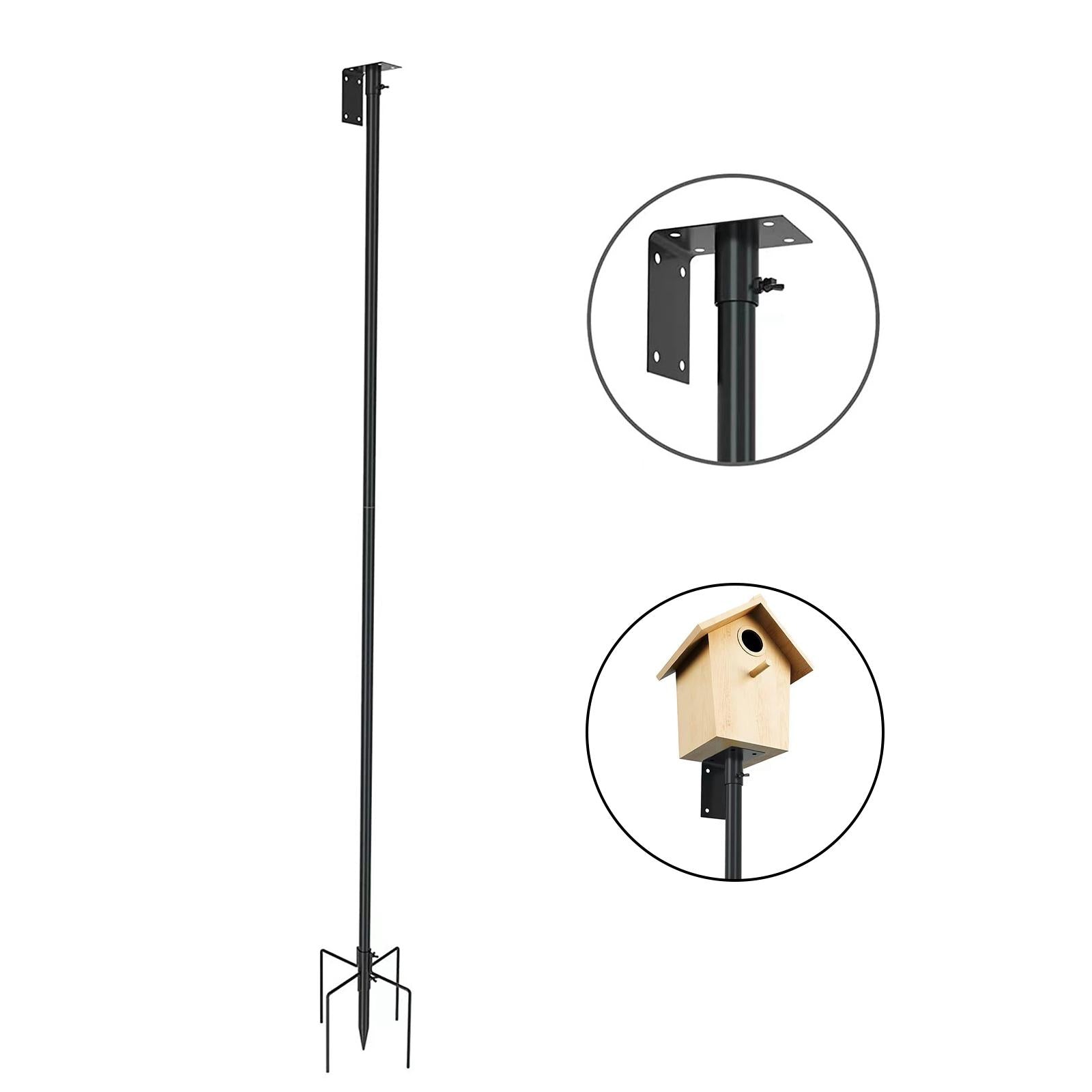 Birdhouse Mount Pole set Bird Station Pole Adjustable Birds Bird Feeder platforms Standing Bird Feeder Pole set for Backyard Outdoors