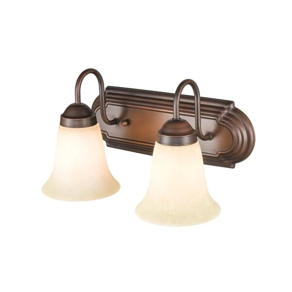 Millennium Lighting 2 Light Vanity Fixture in Rubbed Bronze with Frosted Glass Shades