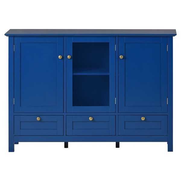 46.9'' Accent Cabinet Modern Console Table Sideboard For Living Room Dining Room With 2 Doors， 3 Drawers