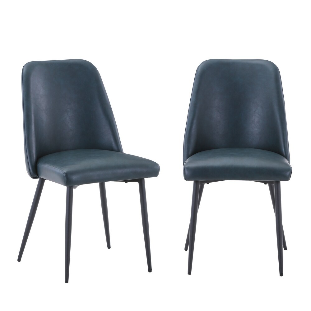 Maddox Faux Leather Mid Century Modern Dining Chair (Set of 2) by Jofran   N/A