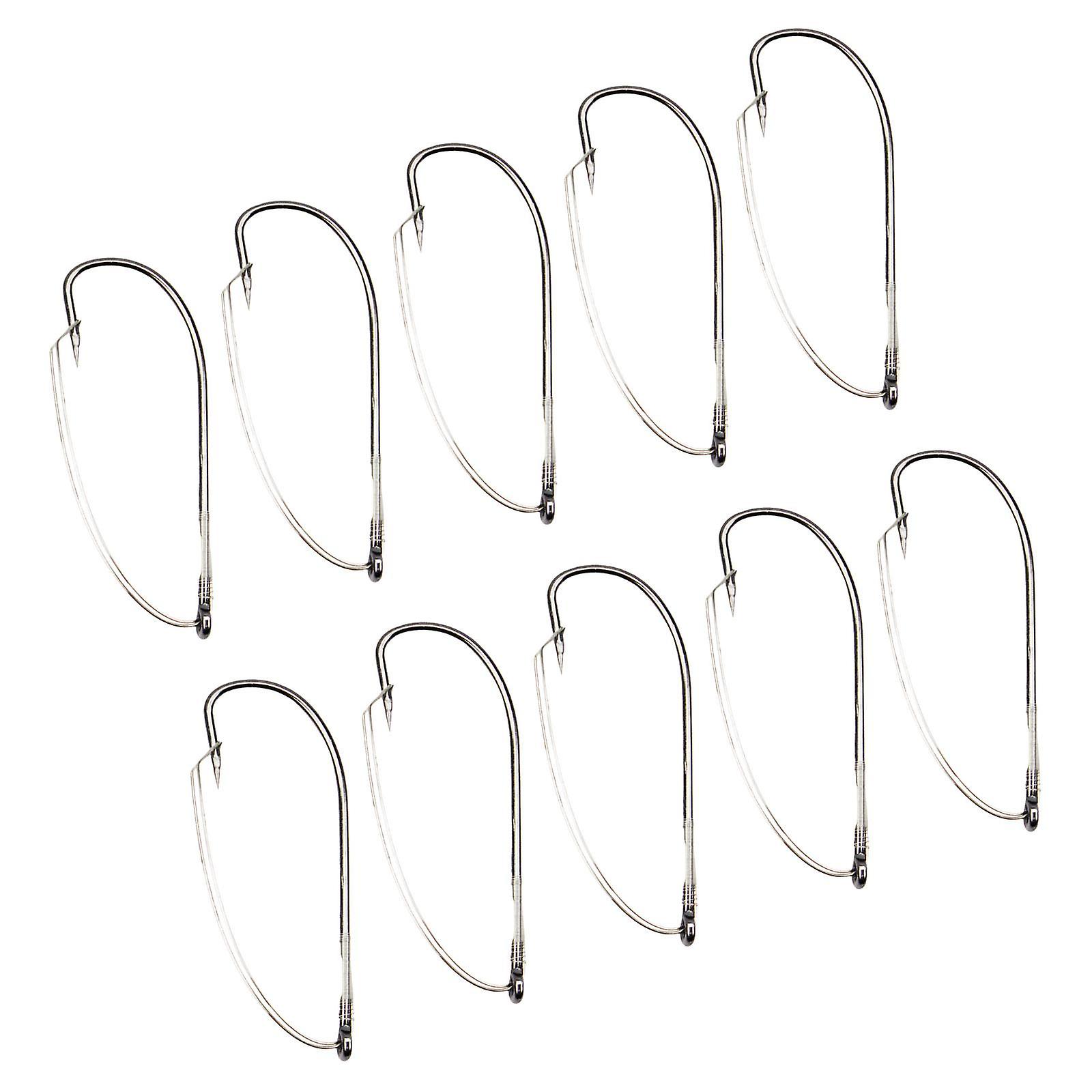 10x Weedless Fishing Hooks High Carbon Steel Barb Hook Weed Guard Fish Hooks 38.3mmx13.5mm