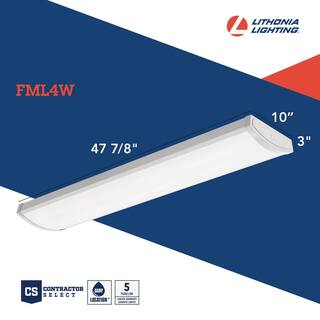 Lithonia Lighting Contractor Select 4 ft. 40-Watt 5000 Lumens Integrated LED Dimmable White Wraparound Light Fixture 4000K FML4W 48 5000LM 840 TD