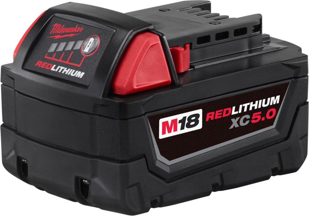 Milwaukee M18 REDLITHIUM XC 5.0Ah Battery 2pk and Charger Starter Kit ;