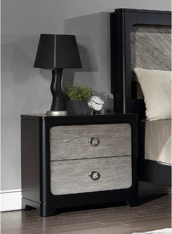 Astoria Black and Gray Nightstand