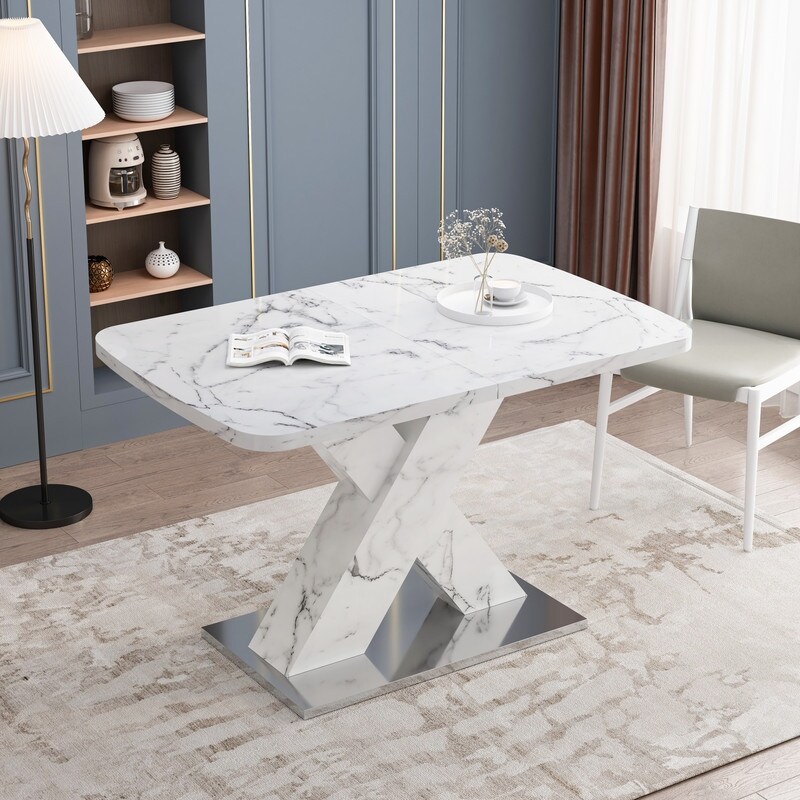 Modern X Shape Extendable Dining Table