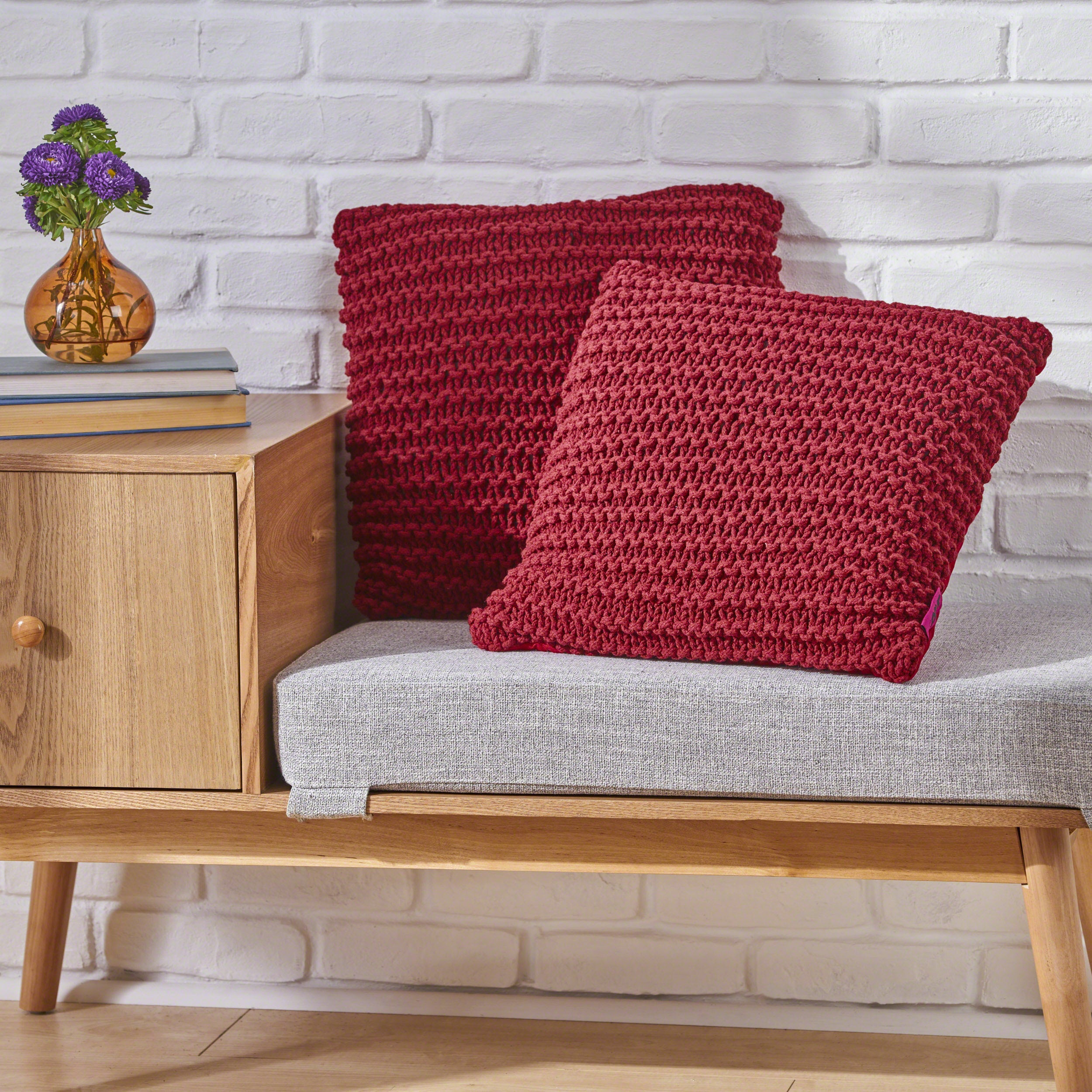 Tate Knitted Cotton Pillow