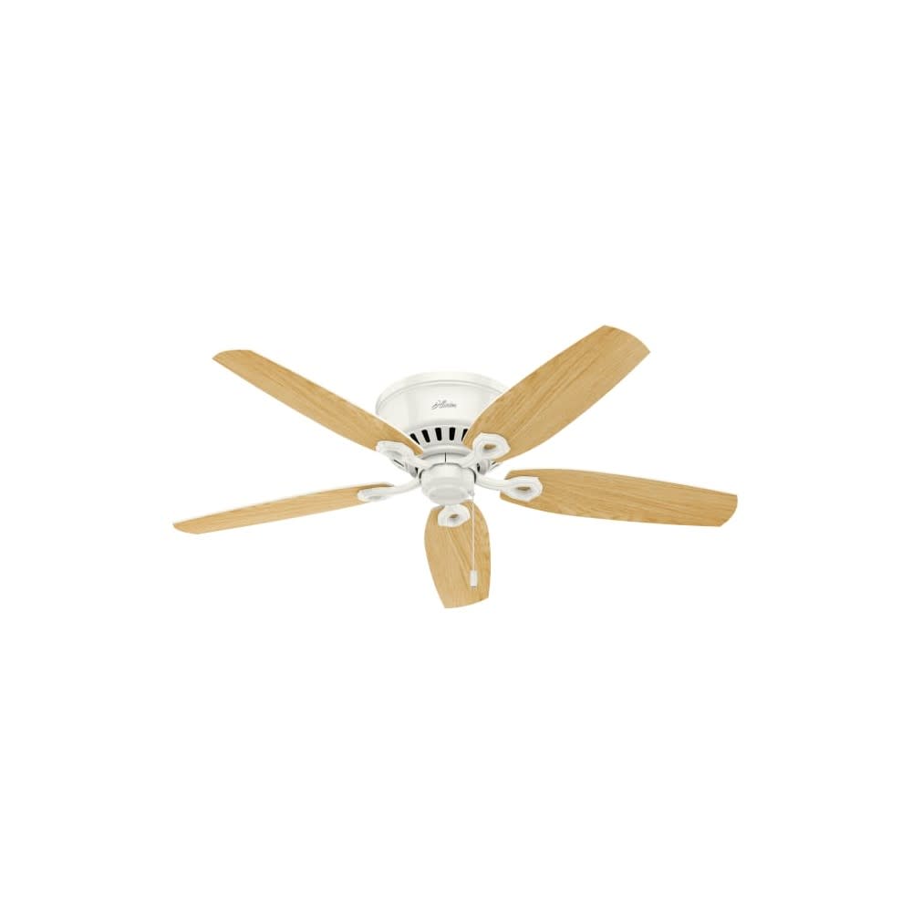 Hunter Builder Ceiling Fan 52 LED Indoor Snow White/Light Oak ;