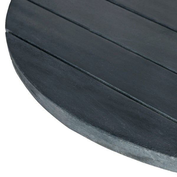 Arcata Outdoor Patio Round Table - Dark Slate Grey|Natural