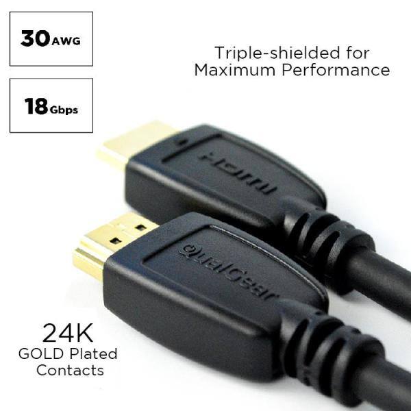 QualGear High Speed HDMI 2.0 Cable with Ethernet 10 ft. QG-CBL-HD20-10FT