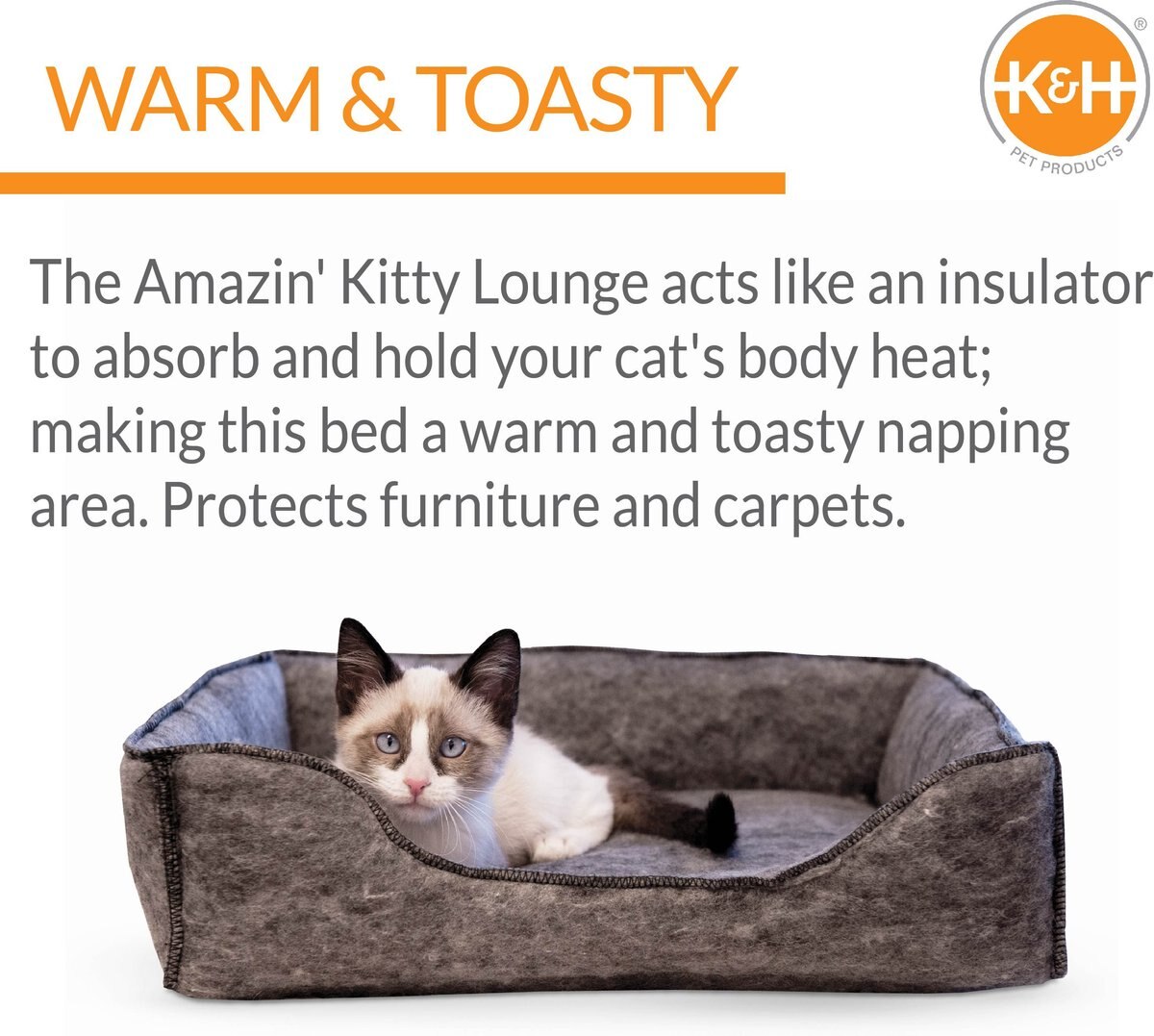 KandH Pet Products Amazin' Kitty Lounge Sleeper Cat Bed