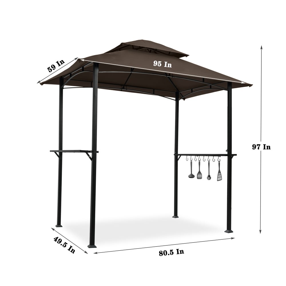 8 x 5 Ft Outdoor Gazebo Tent Double Top with hook and Bar Counters