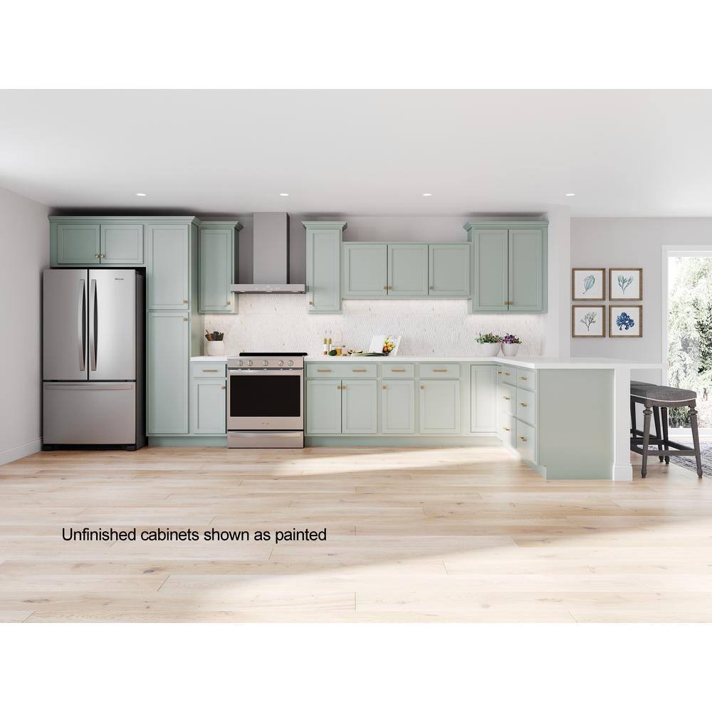 Hampton Bay Hampton 24 in. W x 12 in. D x x 30 in. H Assembled Unfinished Diagonal Corner Wall Kitchen Cabinet KWD2430-UF