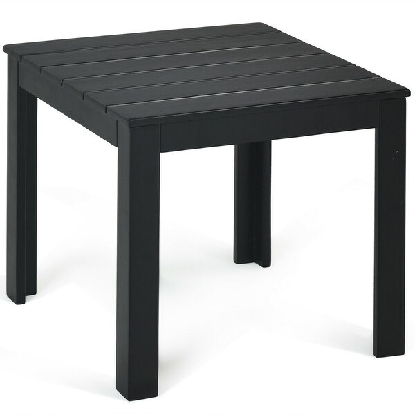 Wooden Square Patio Coffee Bistro TableBlack