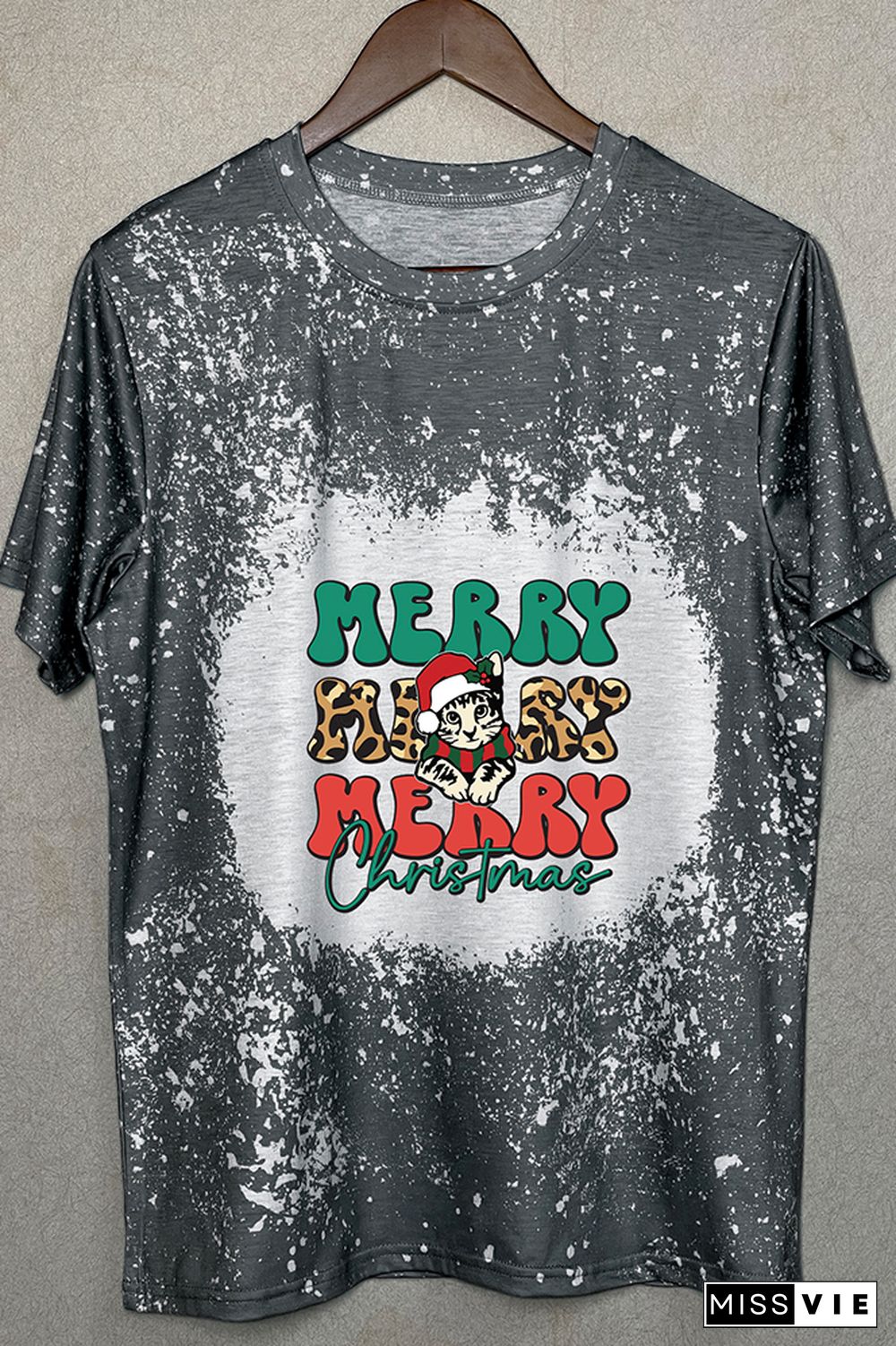 Merry Christmas Cat Graphic Tee Wholesale