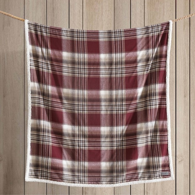 Twin Lakes Reversible Throw Blanket Red Eddie Bauer