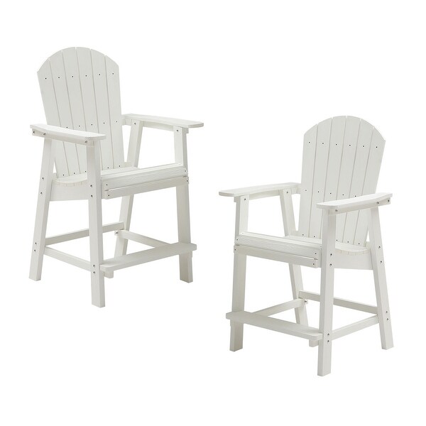 2piece Set Patio Bar with Armchair Set，White