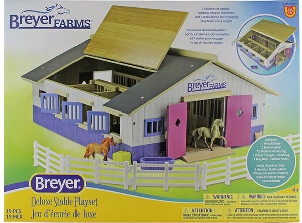 Breyer Horses Breyer Farms Deluxe Wooden Playset 19 Piece Playset with 2 Horses Collectible Toy Horse Set