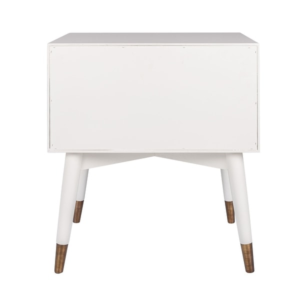 East at Main 2 Drawer Side Table with Gold Accents