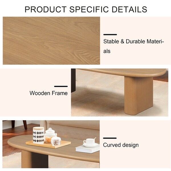 Roomfitters 51'' Tapered Tabletop Coffee Table，Natural Wood