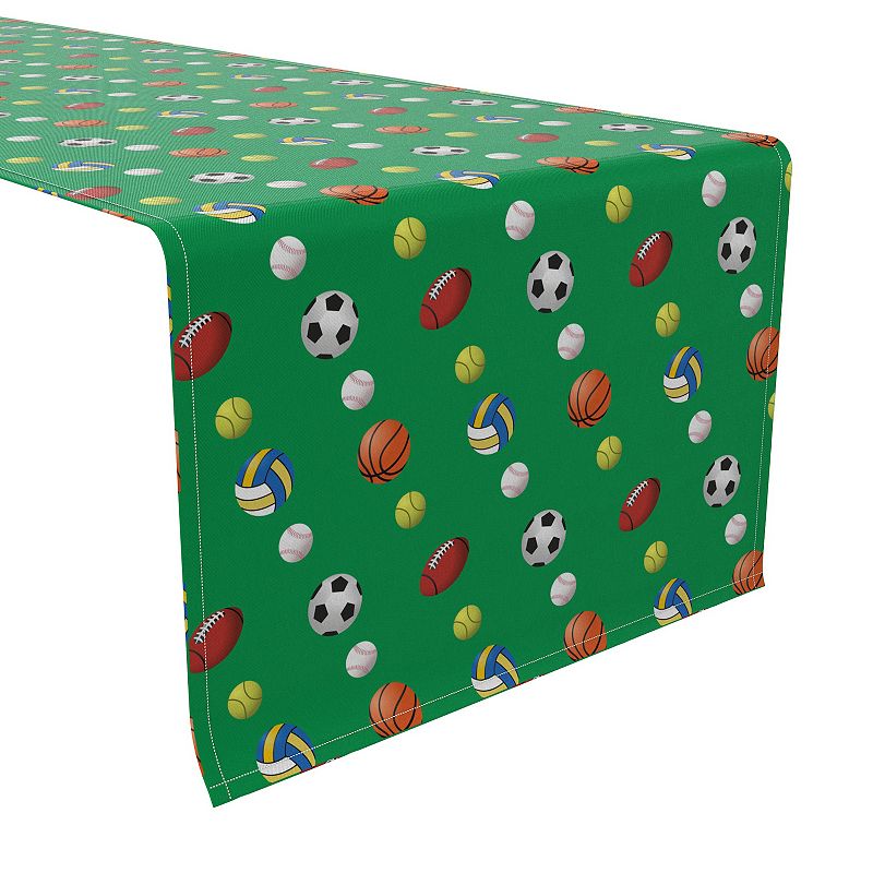 Table Runner， 100% Cotton， 16x108， Sports Collection Green