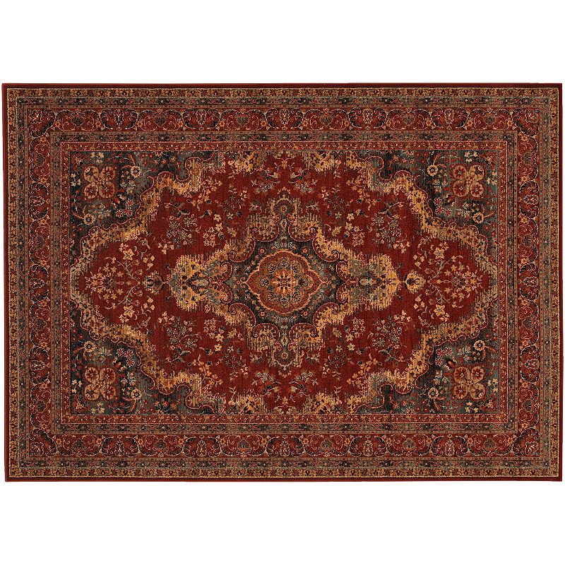 Couristan Old World Classics Kerman Framed Medallion Wool Rug