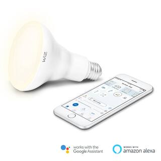 WiZ 72W Equivalent BR30 Dimmable White Wi-Fi Connected Smart LED Light Bulb 2700K (2-Pack) IZ0087521-2