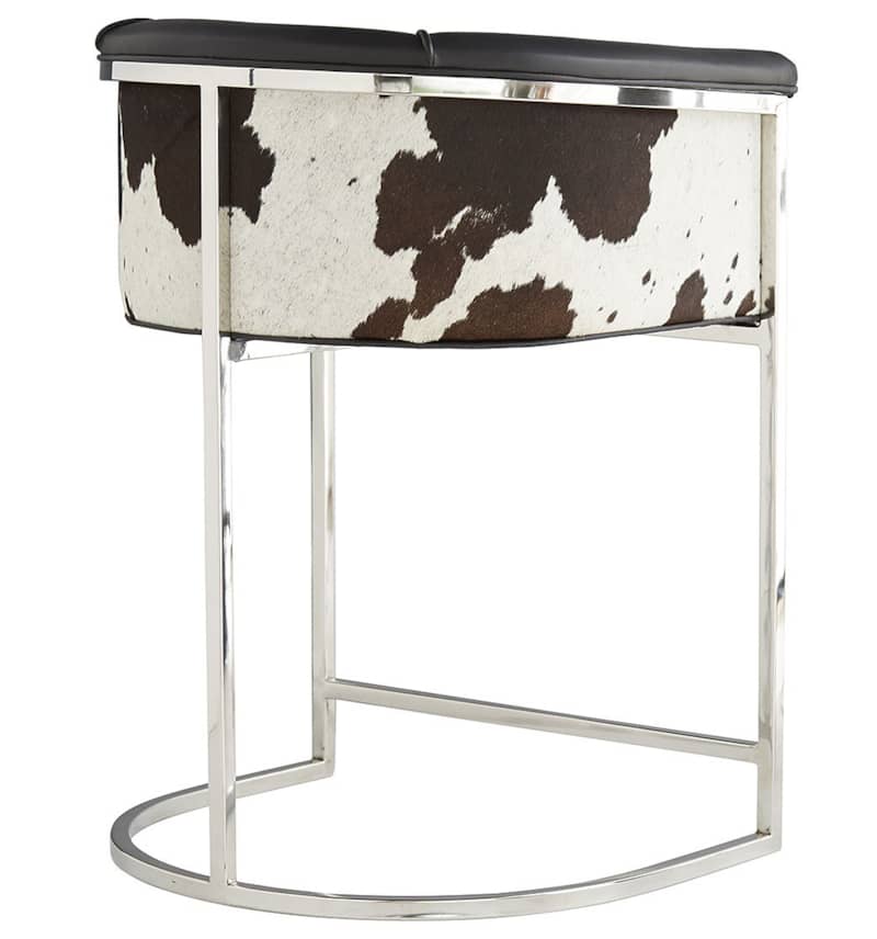 Arteriors Calvin Black And White Hide Counter Stool