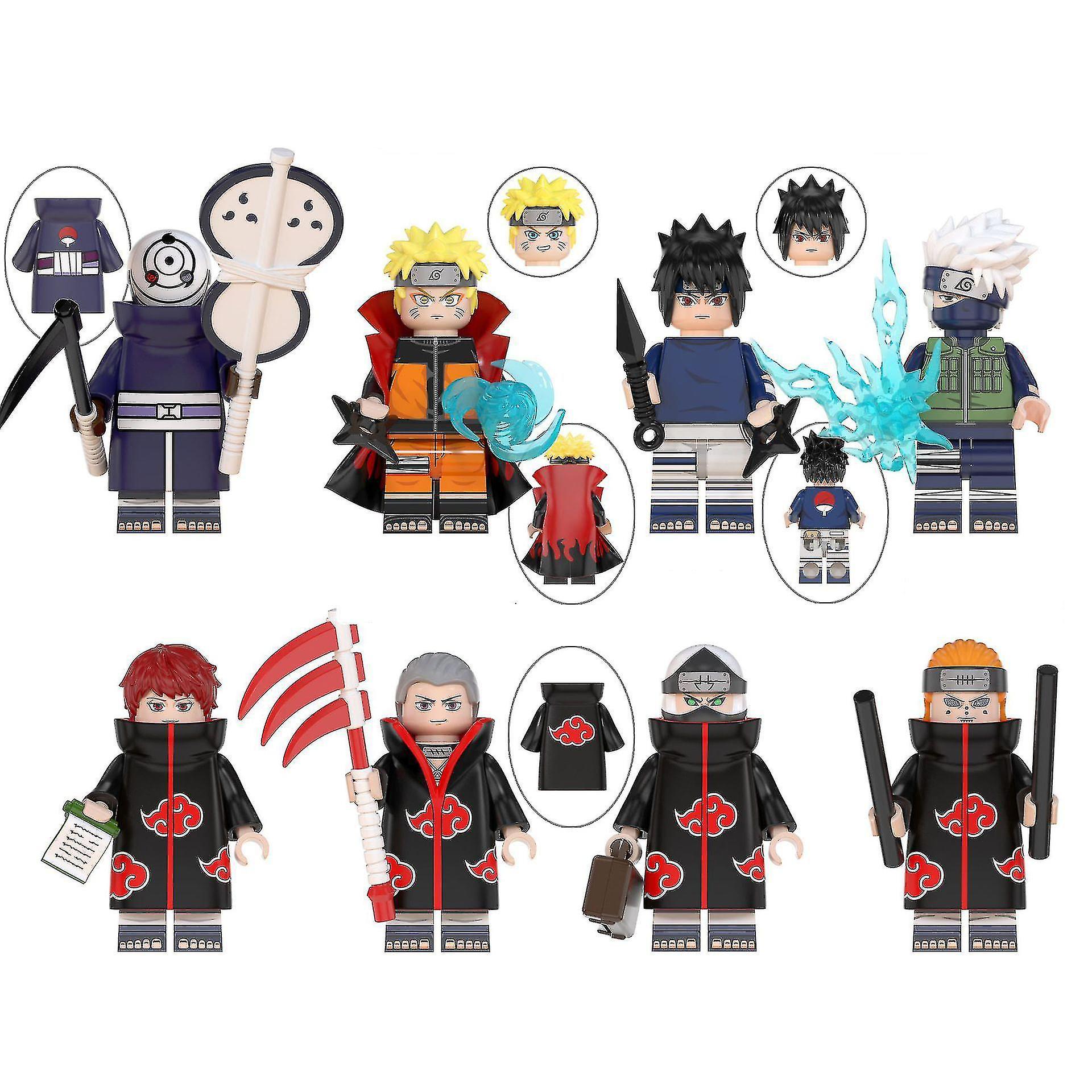 8pcs Anime Naruto Series Assembled Set Build Blocks Toys For Kids Adult Christmas Gift