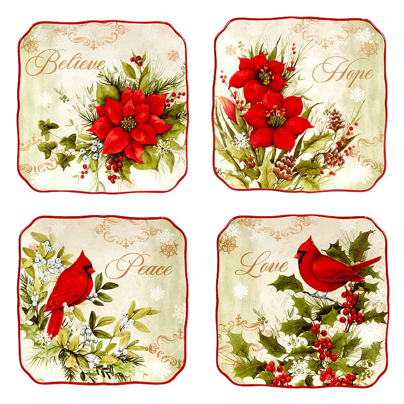 Certified International Winters Medley 4-pc. Canape Plate Set